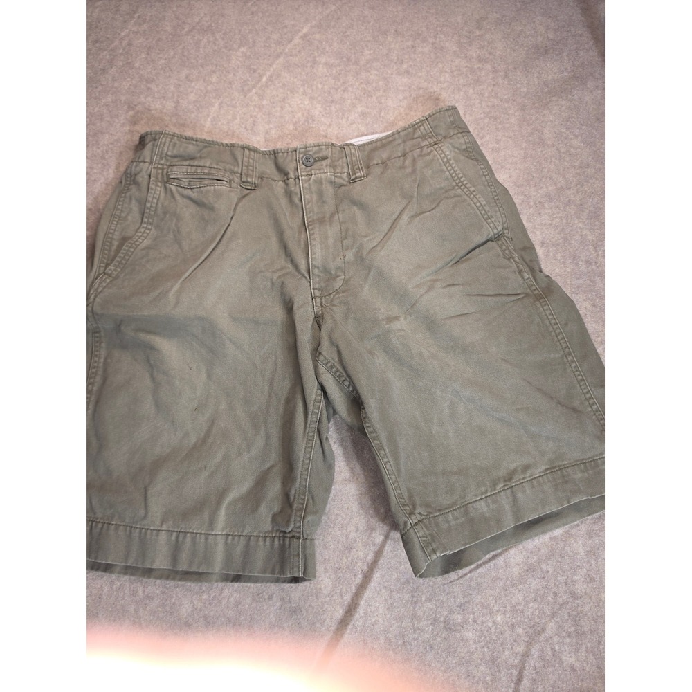 American Living Mens Olive Green Chino Shorts Size 32 Cotton Twill‎ Flat Front